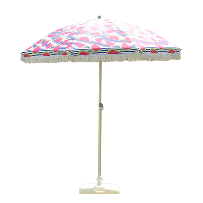 Alu parasol met kwastje met kanteling BU1942