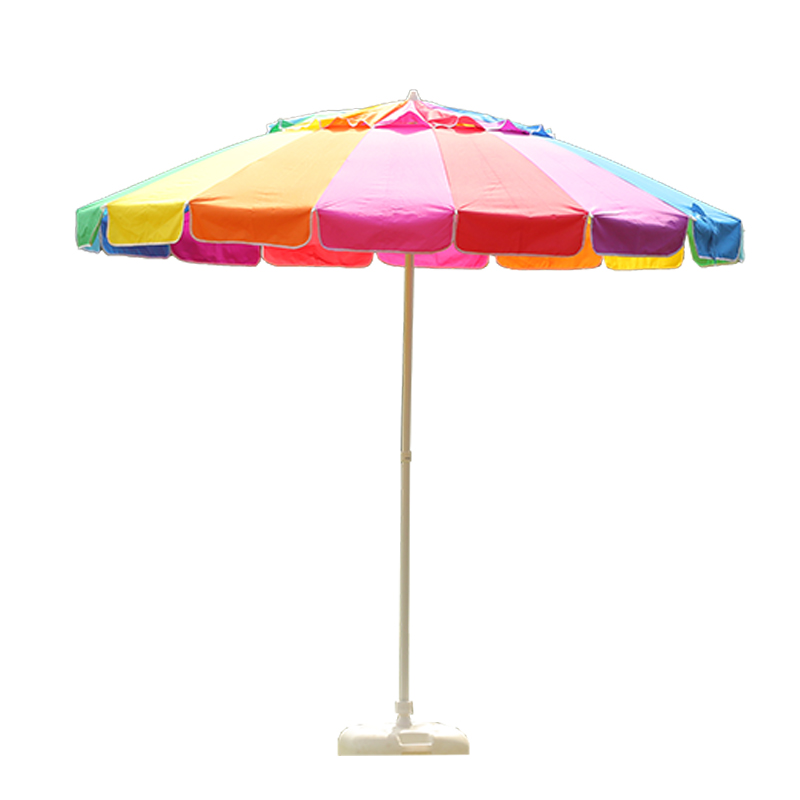 Kleurrijke regenboog strandparaplu met kanteling BU1939